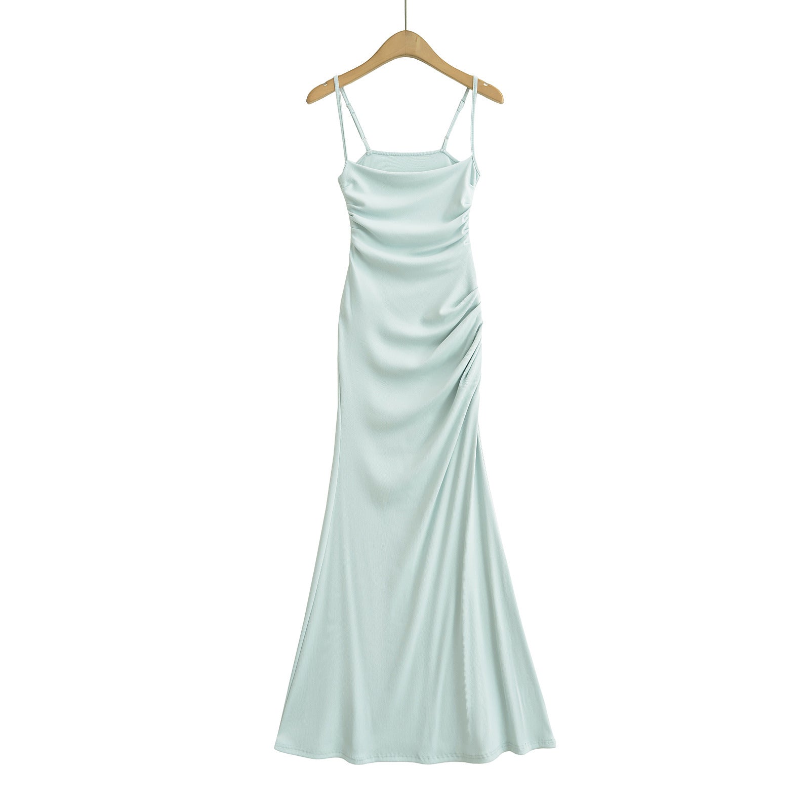 Product Image for Damen elegantes Maxikleid mit raffinierten Drapierungen und schwingendem Saum Fudus, Babyblau / S