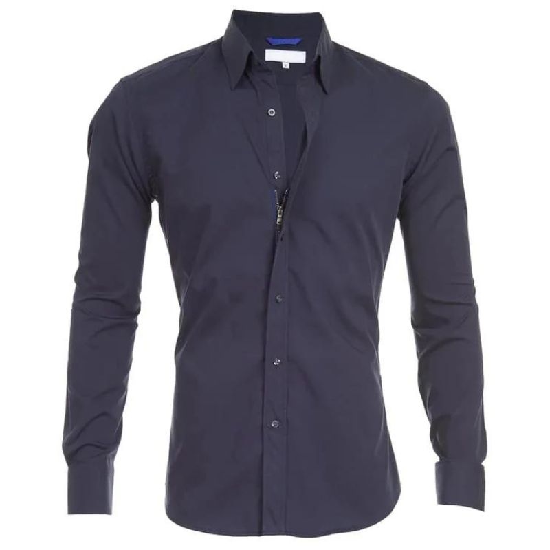Product Image for Fudus | Zip up Shirt Knitterfrei Leichtes Stretchgewebe Smarter Freizeitlook, Marineblau / 3XL