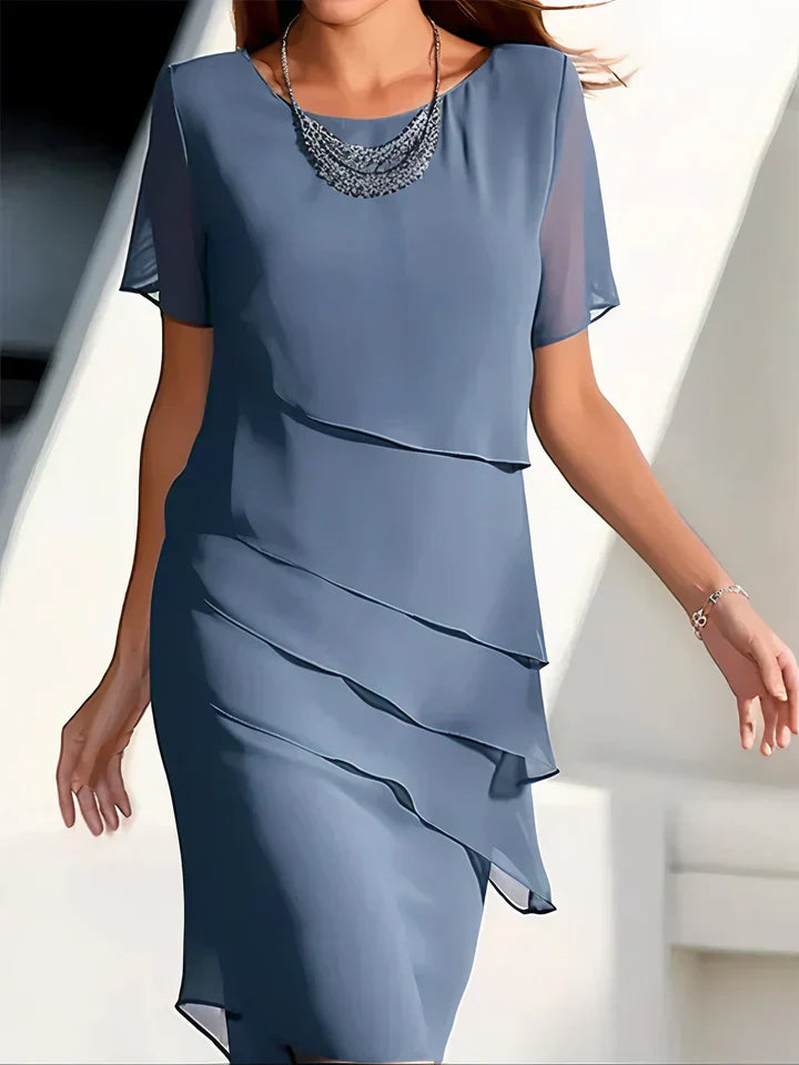 Product Image for Fudus | Rotes Kleid Mit Geschichteten Details, Blau / 3XL