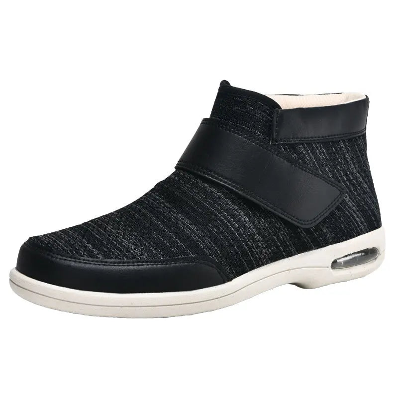 Product Image for Fudus | Bequemer Breiter Schuh Für Geschwollene Füße Mit Klettverschluss Für Herren, Schwarz grau / 43