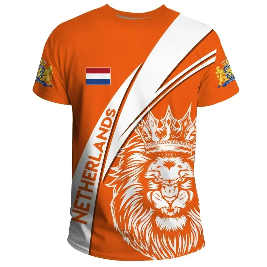 Product Image for Fudus | Herren Niederlande Euro 2024 Fußball T-Shirt, Orangefarben E / XS