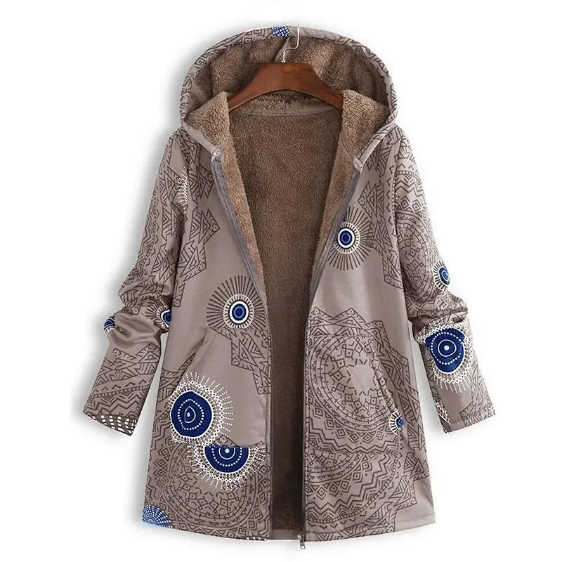 Product Image for Fudus - warmer Damenparka mit stylischem Muster, Khaki / S