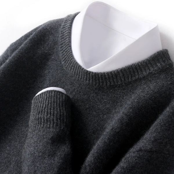 Product Image for Fudus | Herrenpullover Mit Zeitgemäßem Doppeltem Kragenentwurf Ideal Für Alltägliche Und Formelle Anlässe, Dunkel Grau / M