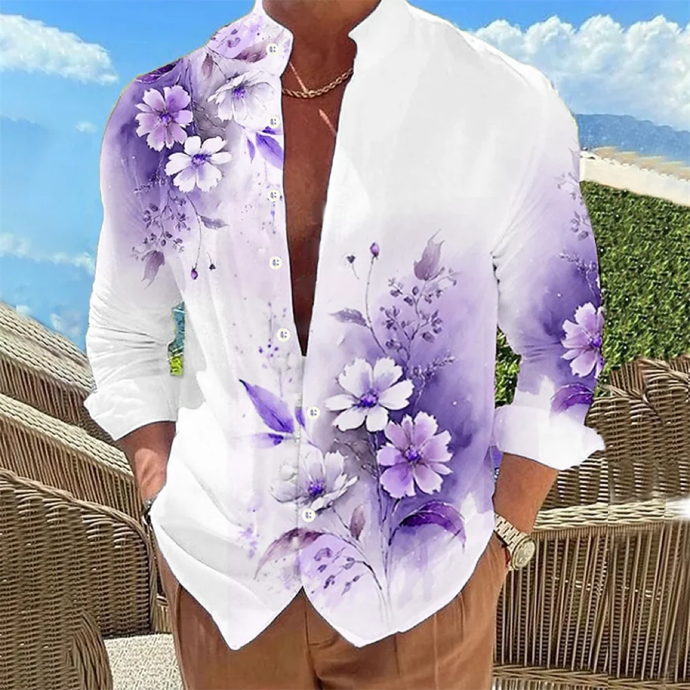 Product Image for Fudus - Hemd mit Blumendruck für Männer, Lila / M