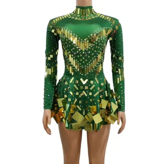Product Image for Fudus | Spiegel Party Kleid Schwarz Stretch Bühnen Tanzkleid, D / M