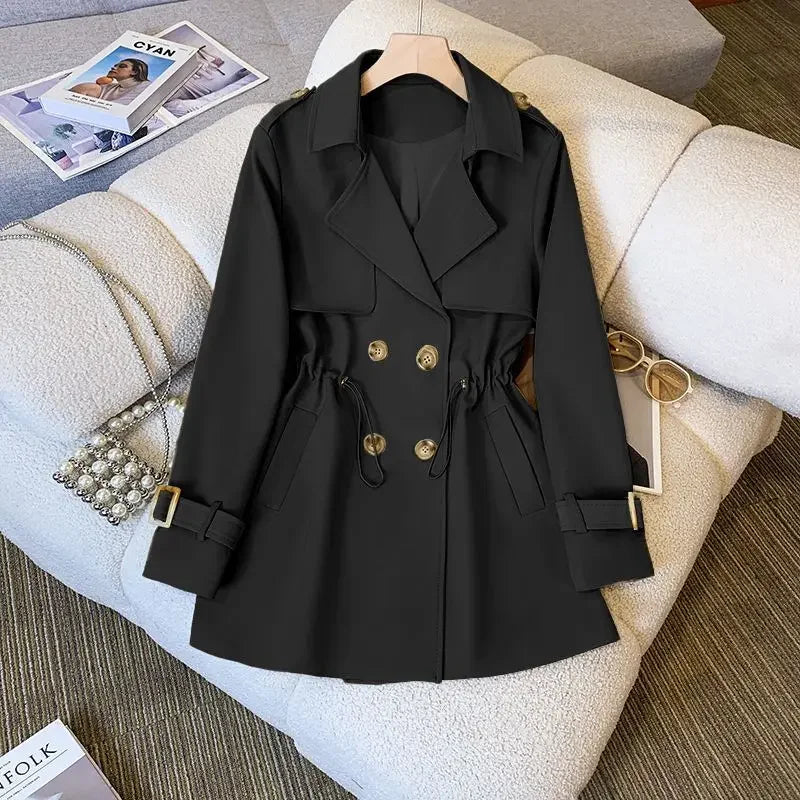 Product Image for Fudus | Eleganter Knielanger Trenchcoat Für Damen in Kleiner Größe, Schwarz / M.