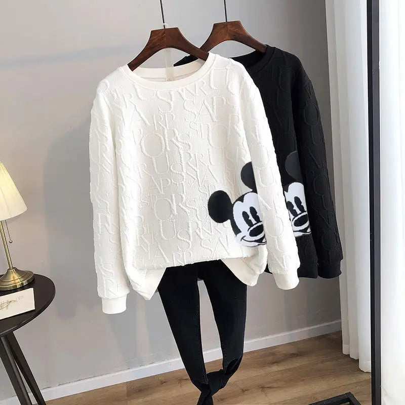 Product Image for Fudus | Mickey Mouse Druck Lose Pullover, Weiß / XL