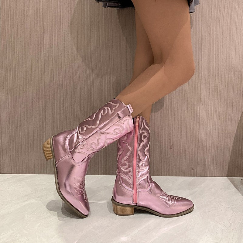 Product Image for Fudus | Stilvolle Metallische Chic Stiefel, rosa / 37
