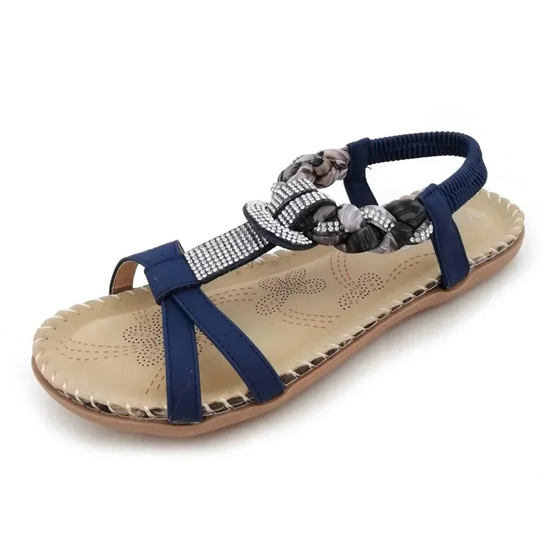 Product Image for Fudus - Flache Sandalen - Bohemian Diamond - Strandpantoffeln - Sommer, Dunkelblau / 35