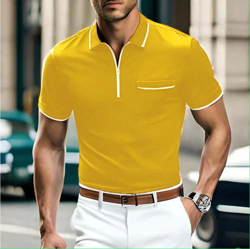 Product Image for Samson - Herren-Poloshirt mit Reißverschluss, Gelb / 2XL