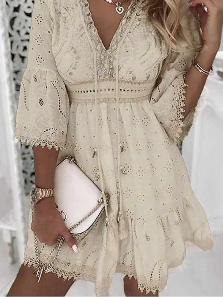 Product Image for Fudus | Boheme Kleid Ibiza Stil, Beige / L