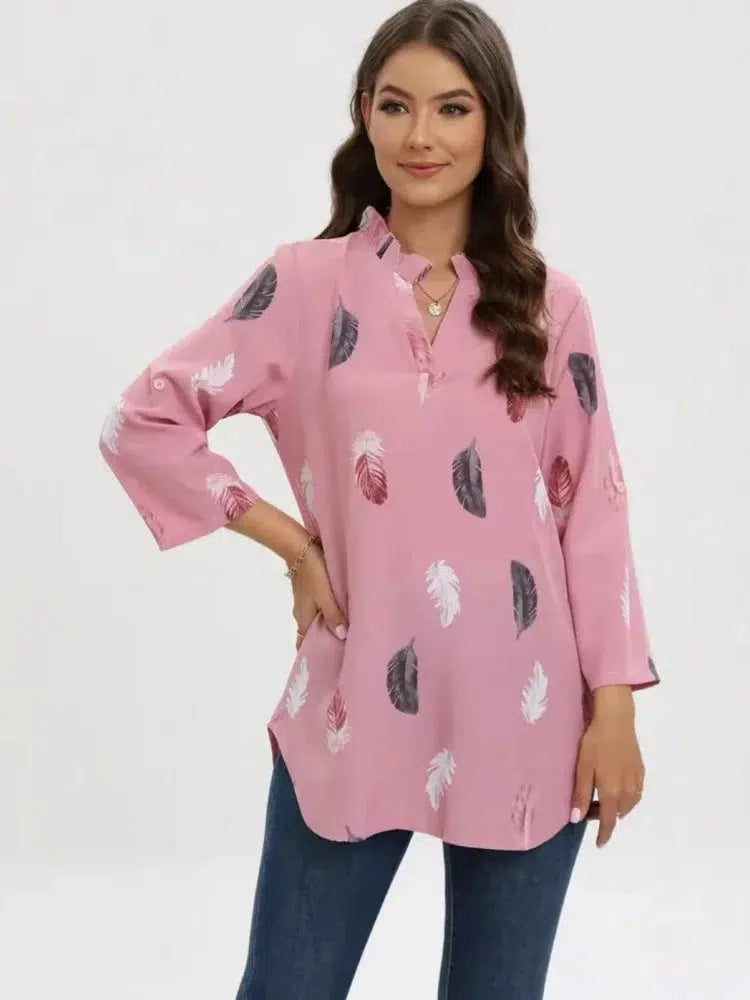 Product Image for Fudus | Damen Frühling Sommer Stil Blusen Hemden Damen Lässig Halblangarm V-Ausschnitt Tops, rosa / S