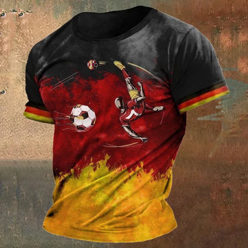 Product Image for Fudus | Retro German Flag Herren T-Shirt, Rot Schwarz Gelb 1 / M