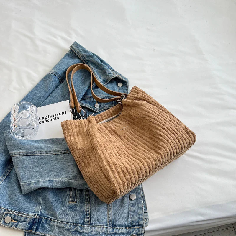 Product Image for Fudus | Damen Cord Handtasche, Khaki / ( 30 cm < Maximale Länge < 50 cm )