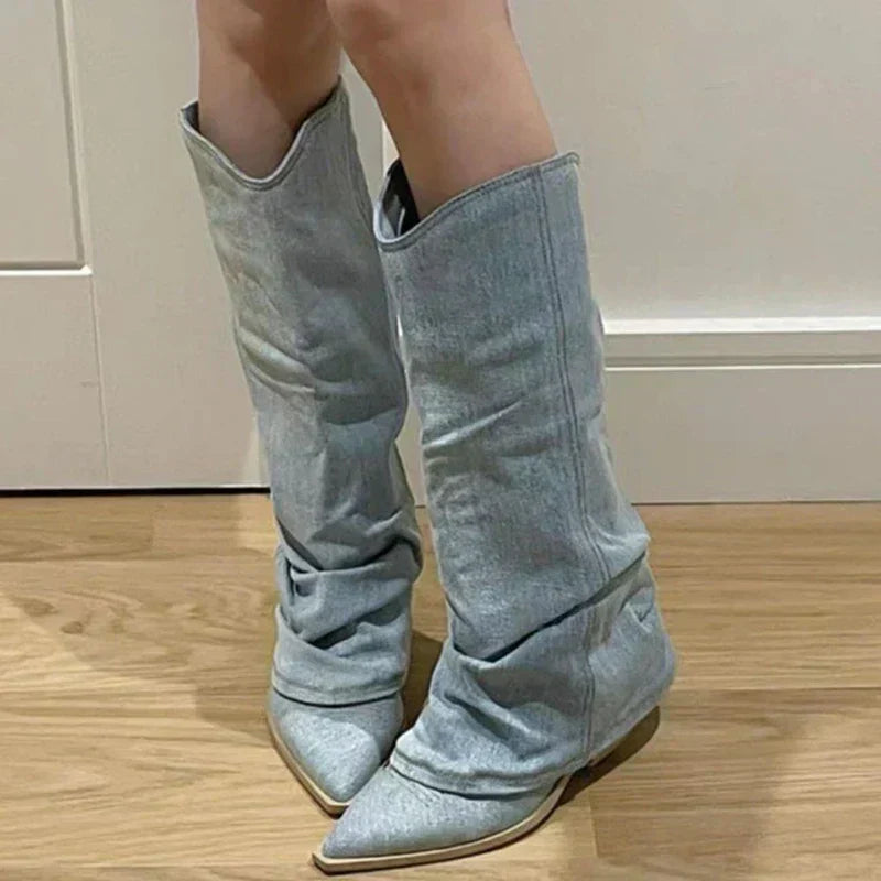 Product Image for Fudus | Cowboy Stiefel Aus Jeans Western Spirit Für Damen, Himmelblau / 42