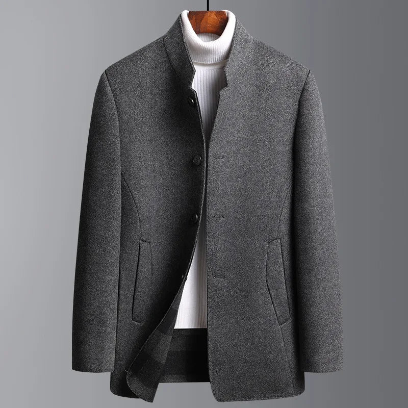 Product Image for Fudus | Herrenjacke Wollmix Stehkragen Zeitloser Stil Für Kalte Tage, Sterling grau / XL