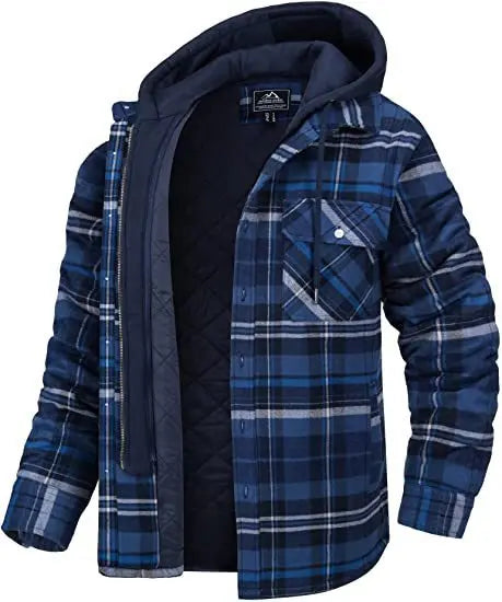 Product Image for Fudus | Herren Kapuzen Steppjacke Aus Baumwolle Und Flanell Mit Karo Design, 1 / M