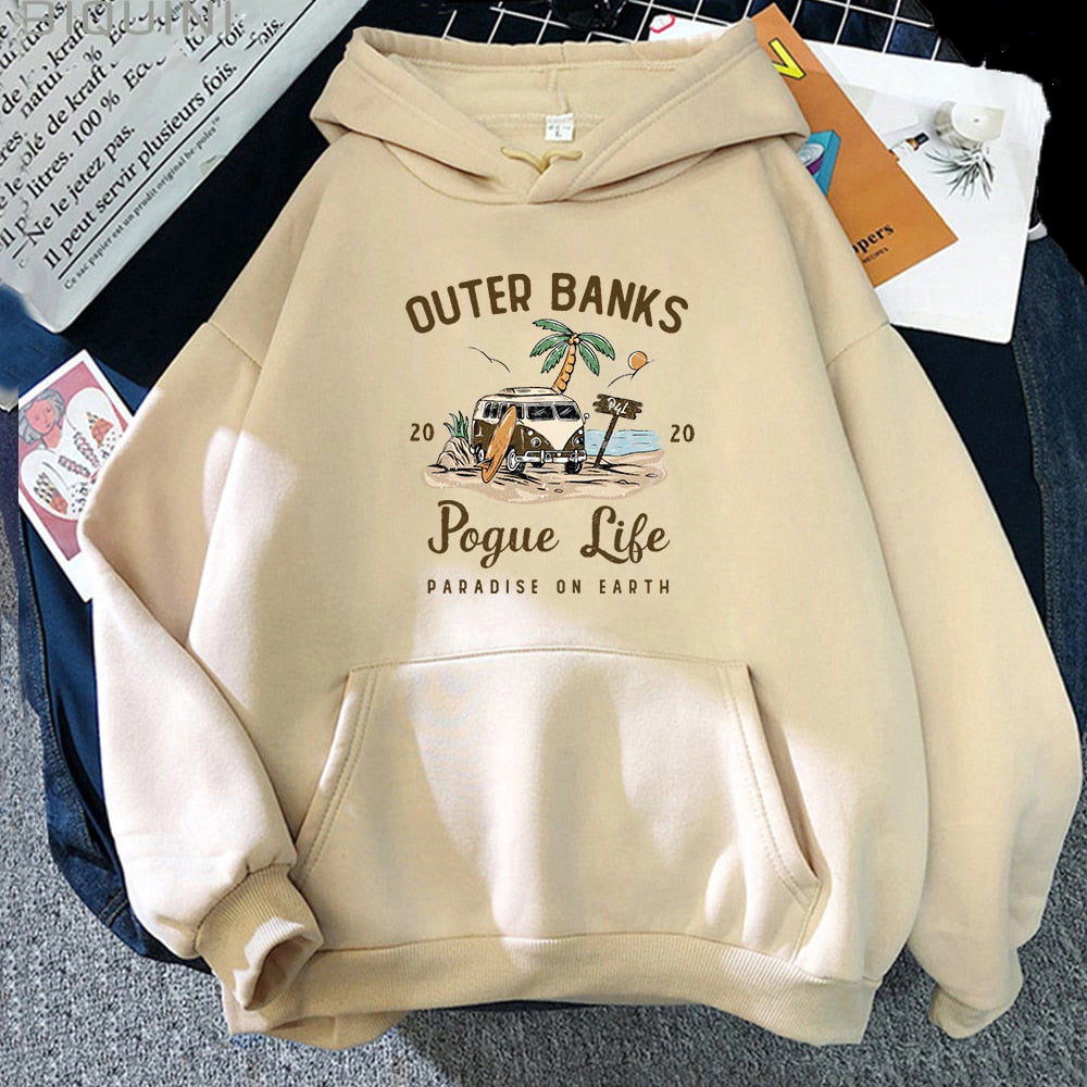 Product Image for Fudus Life Hoody | Hoodie für Damen mit ästhetischem Druck | K-Pop Stil Streetwear, Khaki / L