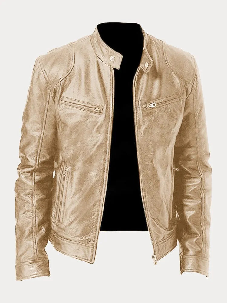 Product Image for Lässige Lederjacke für Herren, Gold / 3XL