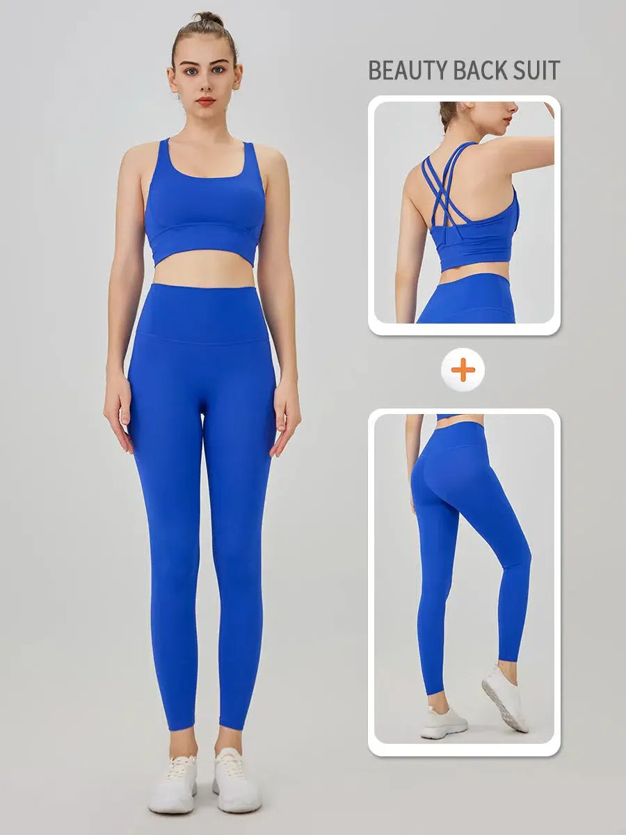 Product Image for Fudus | 2-teiliges Yoga Kleidung Damen Trainingsanzug Sportbekleidung, SKlein Blau / L