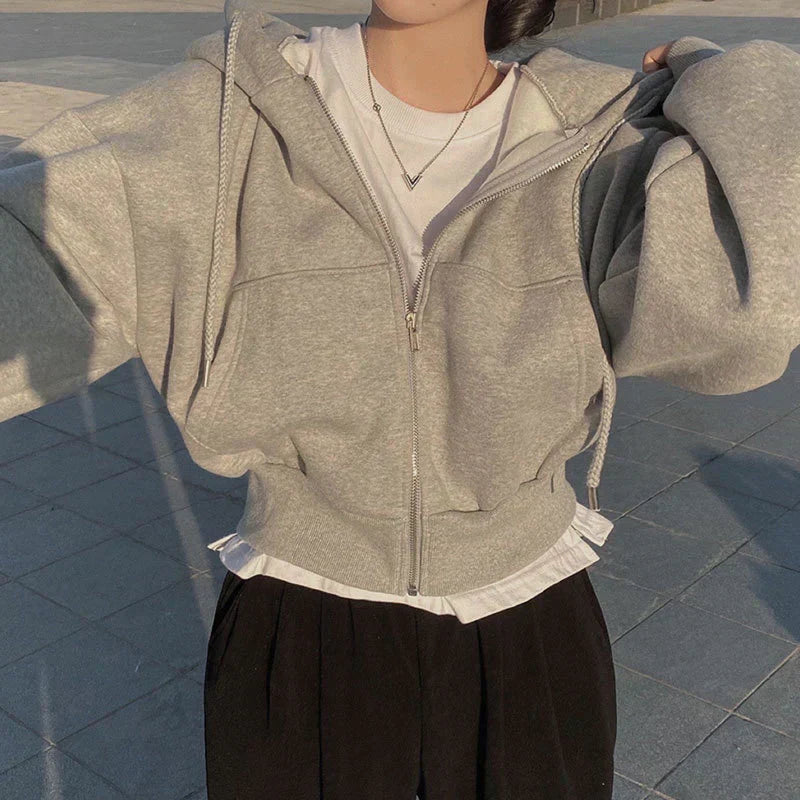 Product Image for Fudus | Sweatshirt Mit Kapuze Damen Regular Fit Belle Couture Essentielle Eleganz, Lys grau / L