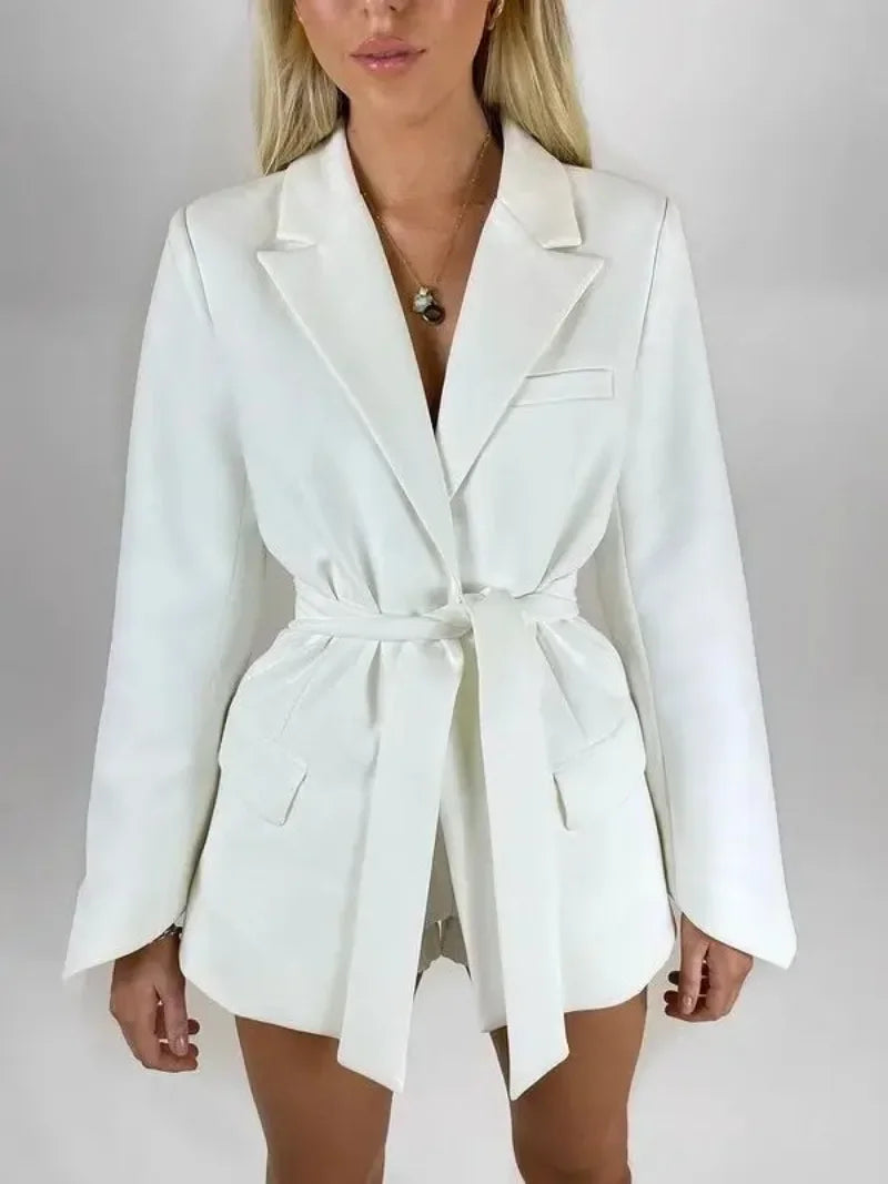 Product Image for Fudus | Damen Blazerkleid Mit Gürtel, Weiß / L