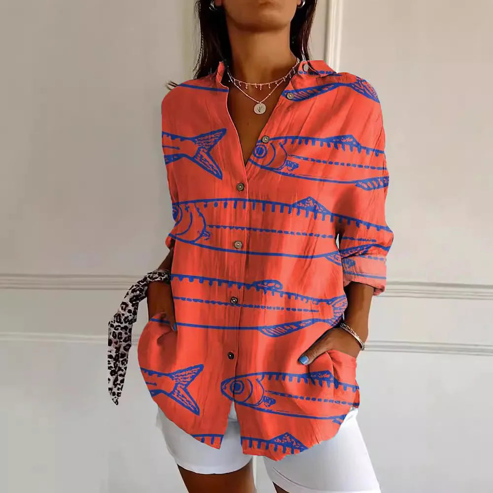 Product Image for Fudus | Fashionable Gedruckte Bluse, Rot / 20/22 (XL)