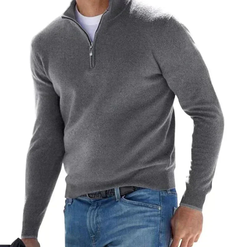 Product Image for Fudus | Reißverschlusspullover Für Herren Ralph Polo Im Italienischen Stil, Grau / L