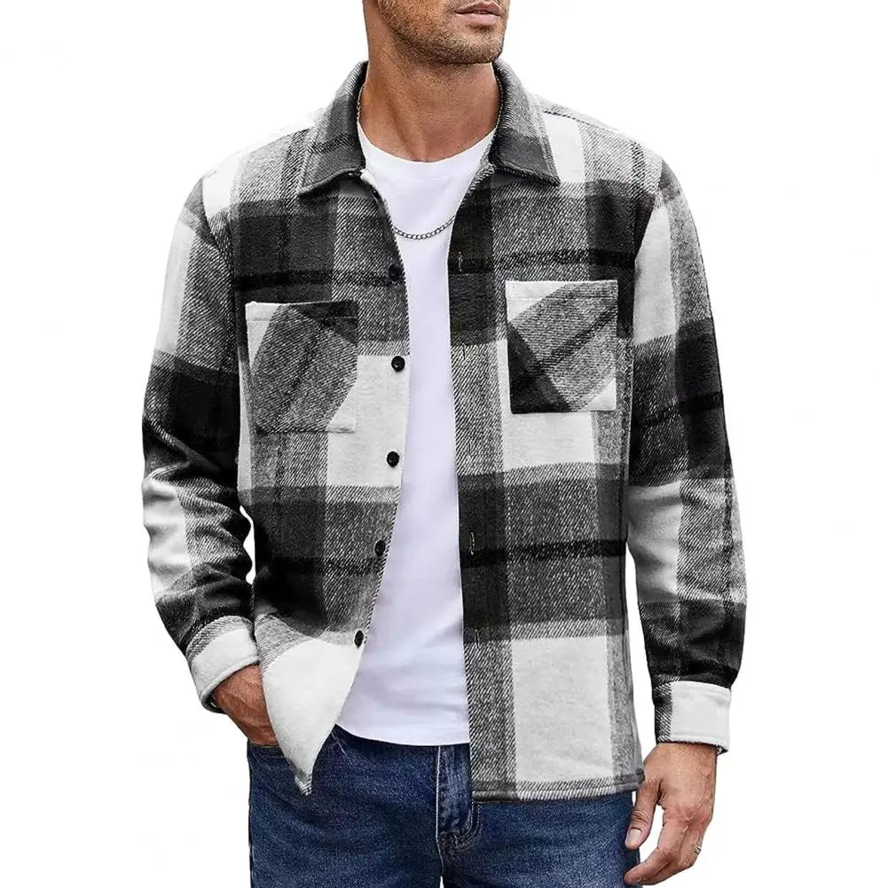 Product Image for Fudus | Herren Flanellhemd Mit Karo Muster Und Brusttaschen, Schwarz / 3XL