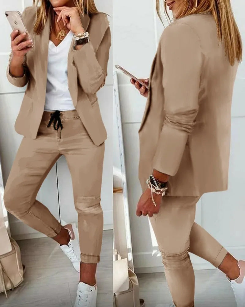 Product Image for Fudus | Eleganter Damen Business Blazer Und Hose, Beige / L