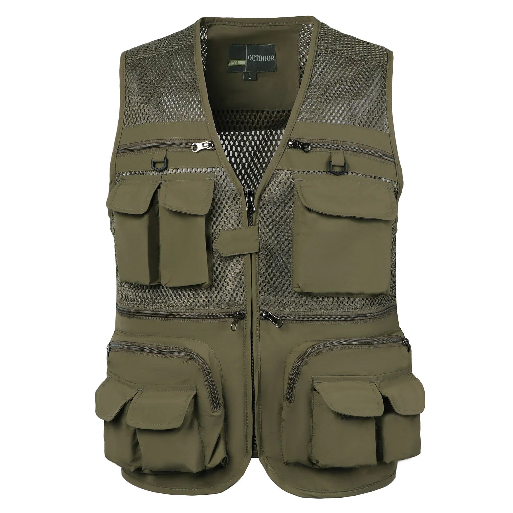 Product Image for Fudus | Herren Taktisches Outdoor Weste Mit Mehreren Taschen Und Mesh Panels, Leicht Und Langlebig, Lichtgrün / M