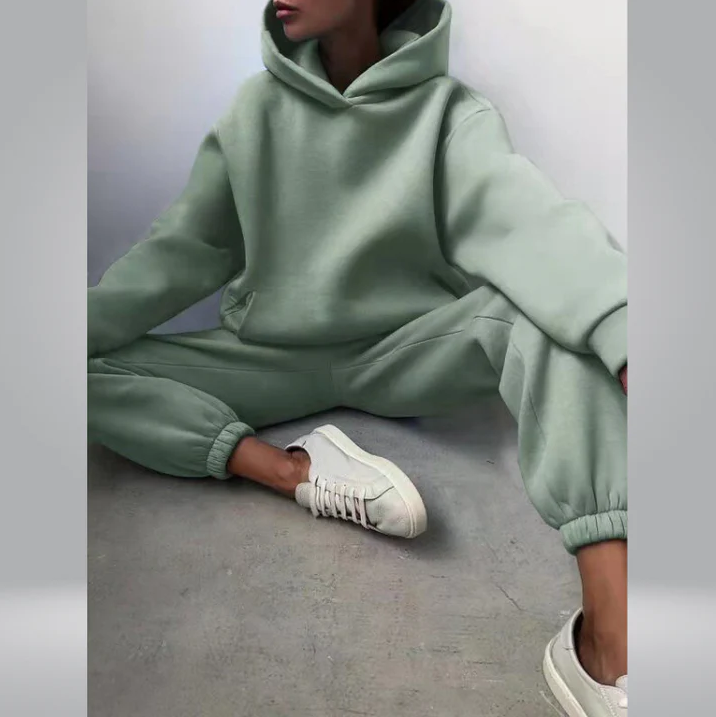 Product Image for Fudus Trainingsanzug | lässiges 2-teiliges Set mit Kapuzenpullover und Jogginghose für Damen, Grün / 2XL