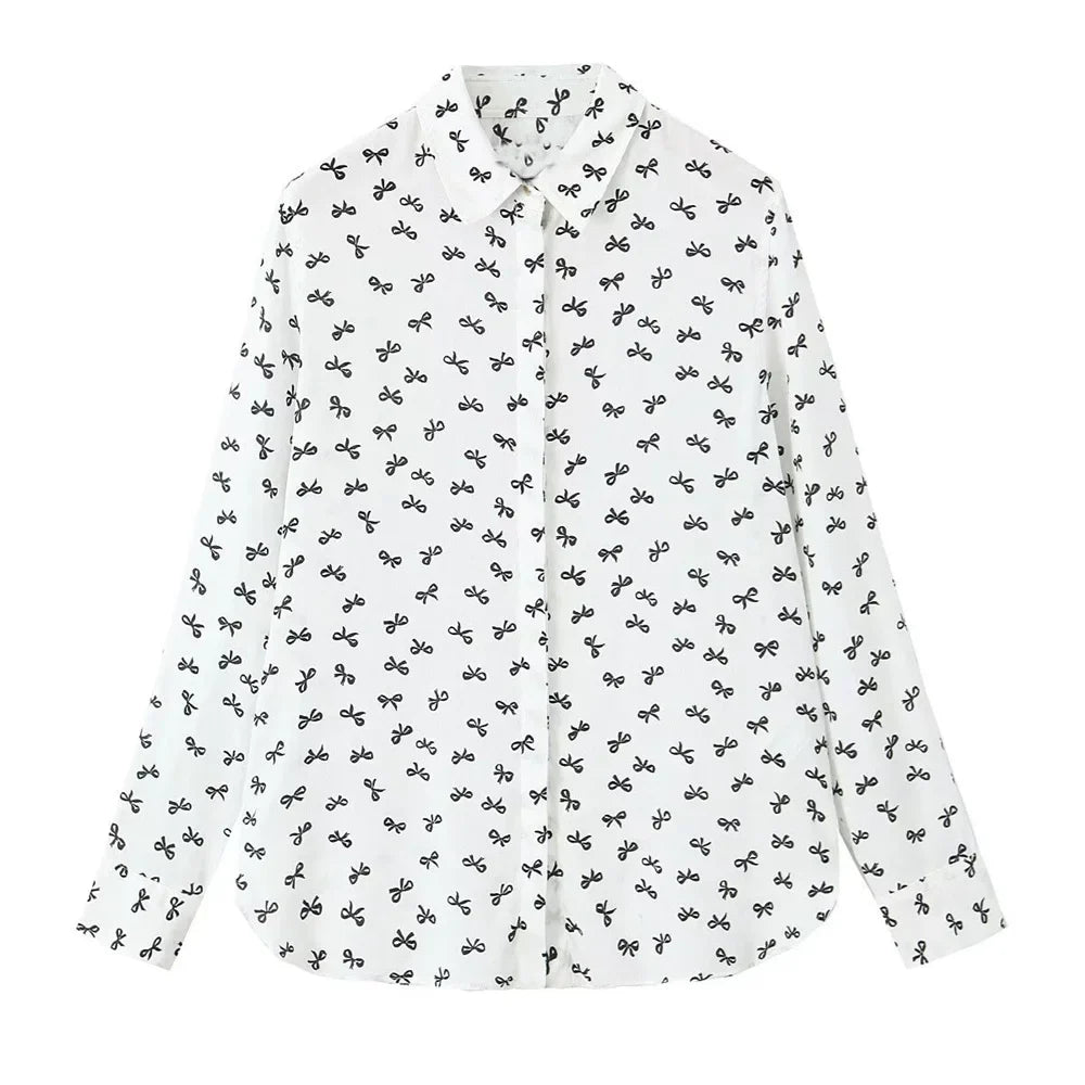 Product Image for Fudus - Hemd - Casual Loose - Bedruckt - Umlegekragen - Herbst, Schwarz / XS