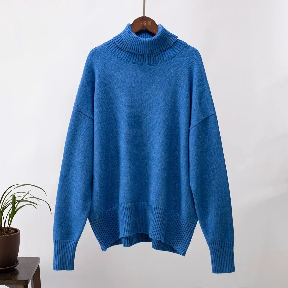 Product Image for Fudus | Damen Kaschmirpullover Mit Hohem Kragen, Dunkelblau / XL