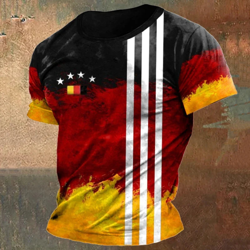 Product Image for Fudus | Retro German Flag Herren T-Shirt, Rot Schwarz Gelb 6 / 3XL