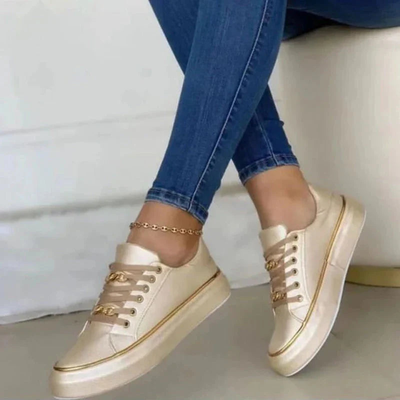 Product Image for Fudus | Legere Sneakers Mit Goldenen Ketten Für Frauen, Das Gold / 42