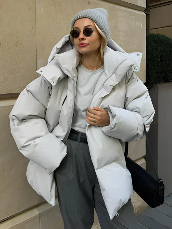 Product Image for Fudus Blaue Pufferjacke Damen - Urbaner Winterstil, Weiß / S