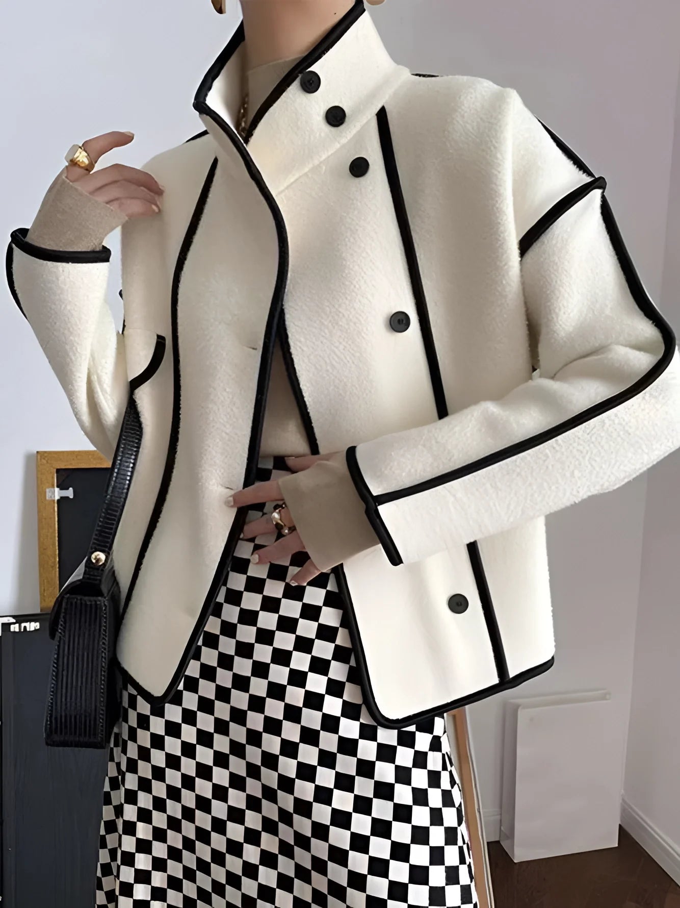 Product Image for Fudus Bouclé Blazer mit Schwarz - Eleganz im Vintage-Stil, S