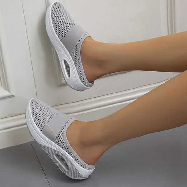 Product Image for Fudus | Orthopädische Sandalen Keilabsatz Atmungsaktives Mesh Slip on Komfort Fit, Grau / 39