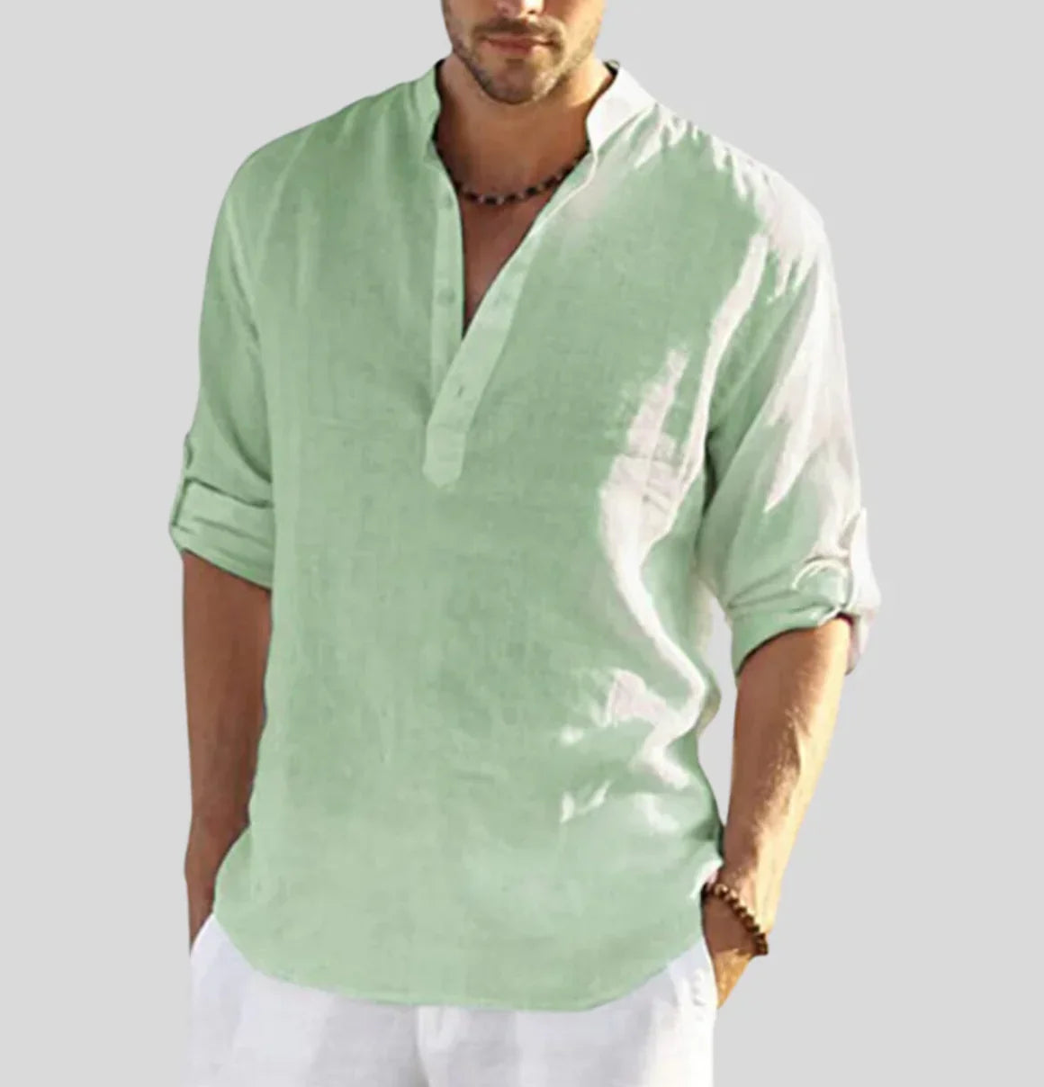 Product Image for Fudus | Elegantes Leinen Herrenhemden, Grün / 2XL