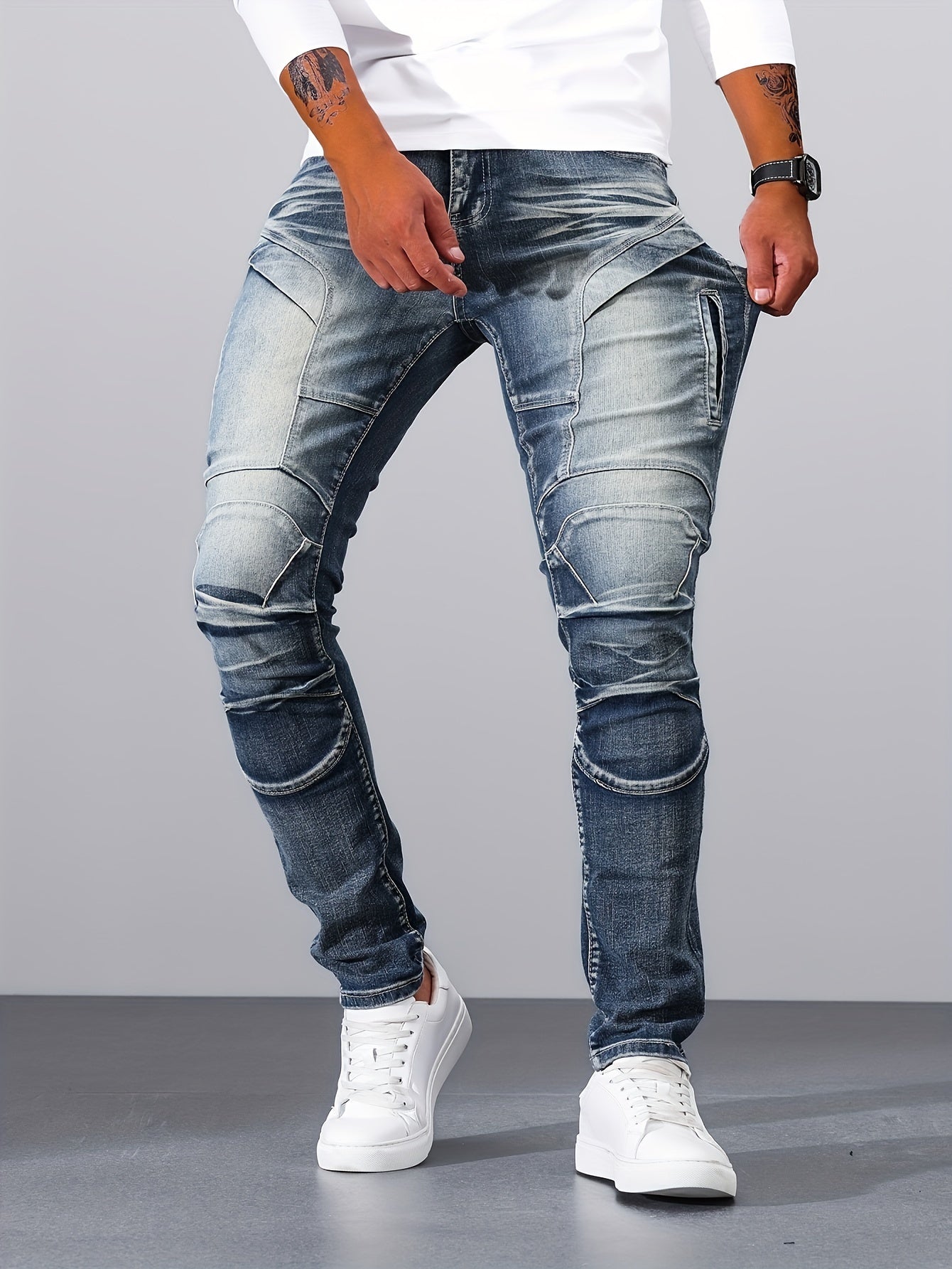 Product Image for Fudus | Weinlese Denim Herren Skinny Jeans, Karamellfarbe / M(48)