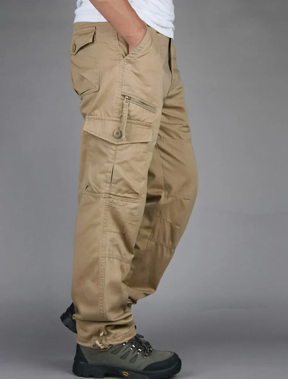 Product Image for Fudus | Ausgefallene Gerade Cargohose Für Herren, Khaki / 3XL