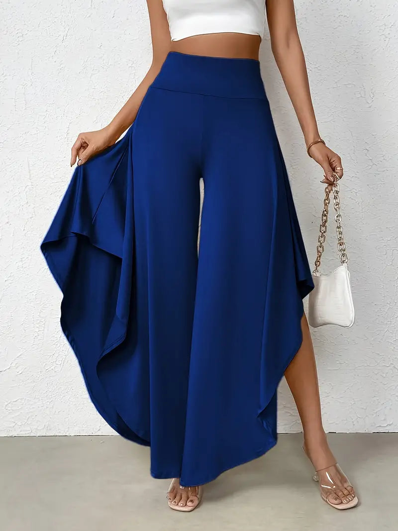 Product Image for Fudus | Edle High Waist Hose Mit Asymmetrischem Saum Für Damen, Blau / 2XL