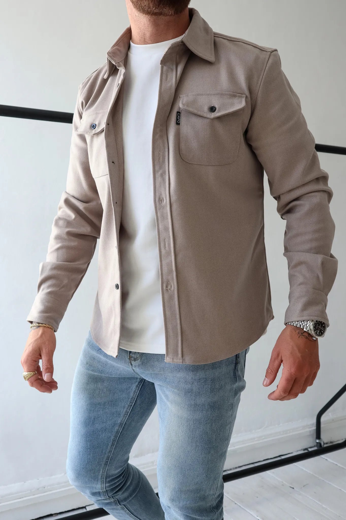 Product Image for Fudus | Modernes Hemdenjack Für Herren, Aprikose / M