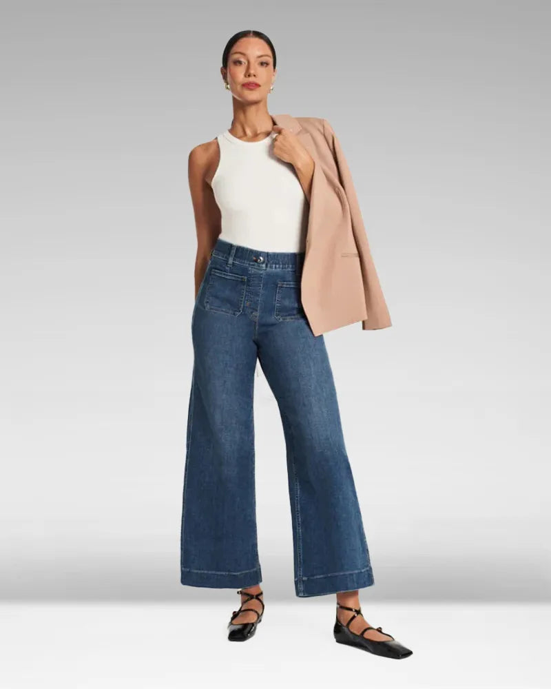 Product Image for Fudus | Damen Weite Stretch Jeans, Blau / S