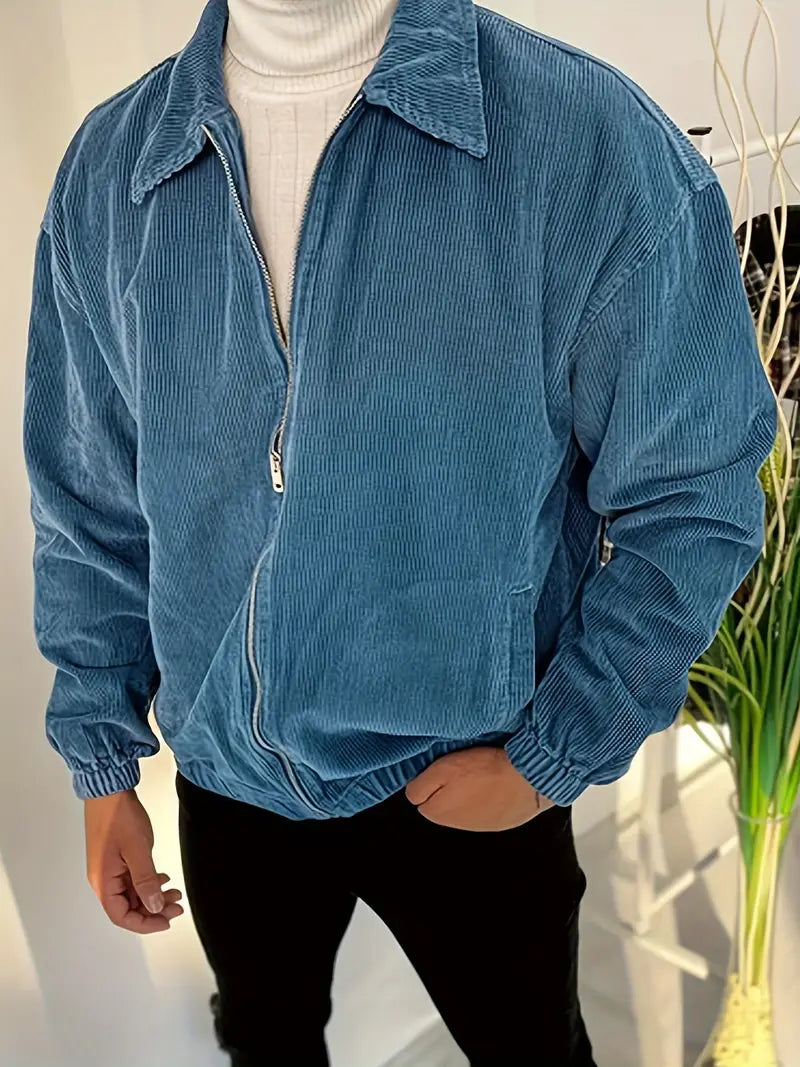 Product Image for Stanley - Herren Cord Varsity Jacke, Tiefes Himmelblau / 2XL
