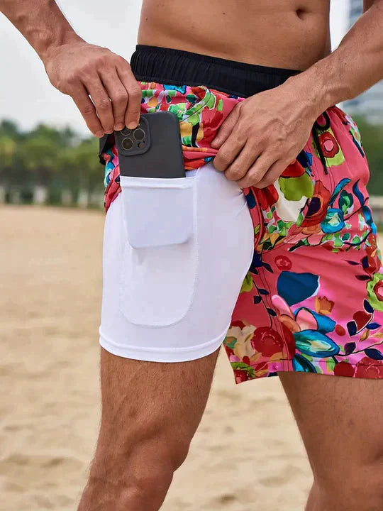 Product Image for Fudus | Badeshorts Für Herren, Karmesinrotes Blatt / 3XL