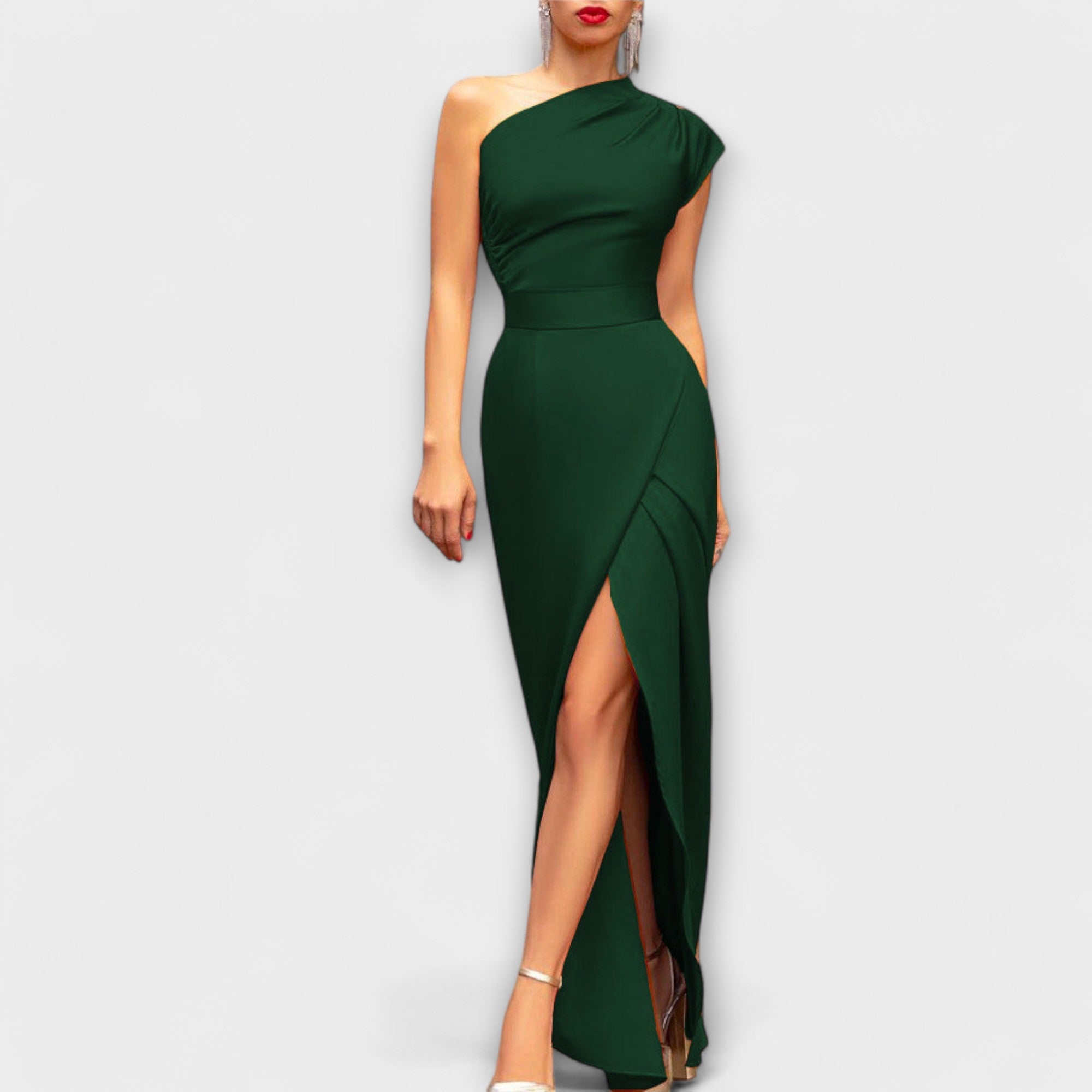 Product Image for Fudus | Elegante Asymmetrische Abendkleid, Grün (Fast ausverkauft) / XL