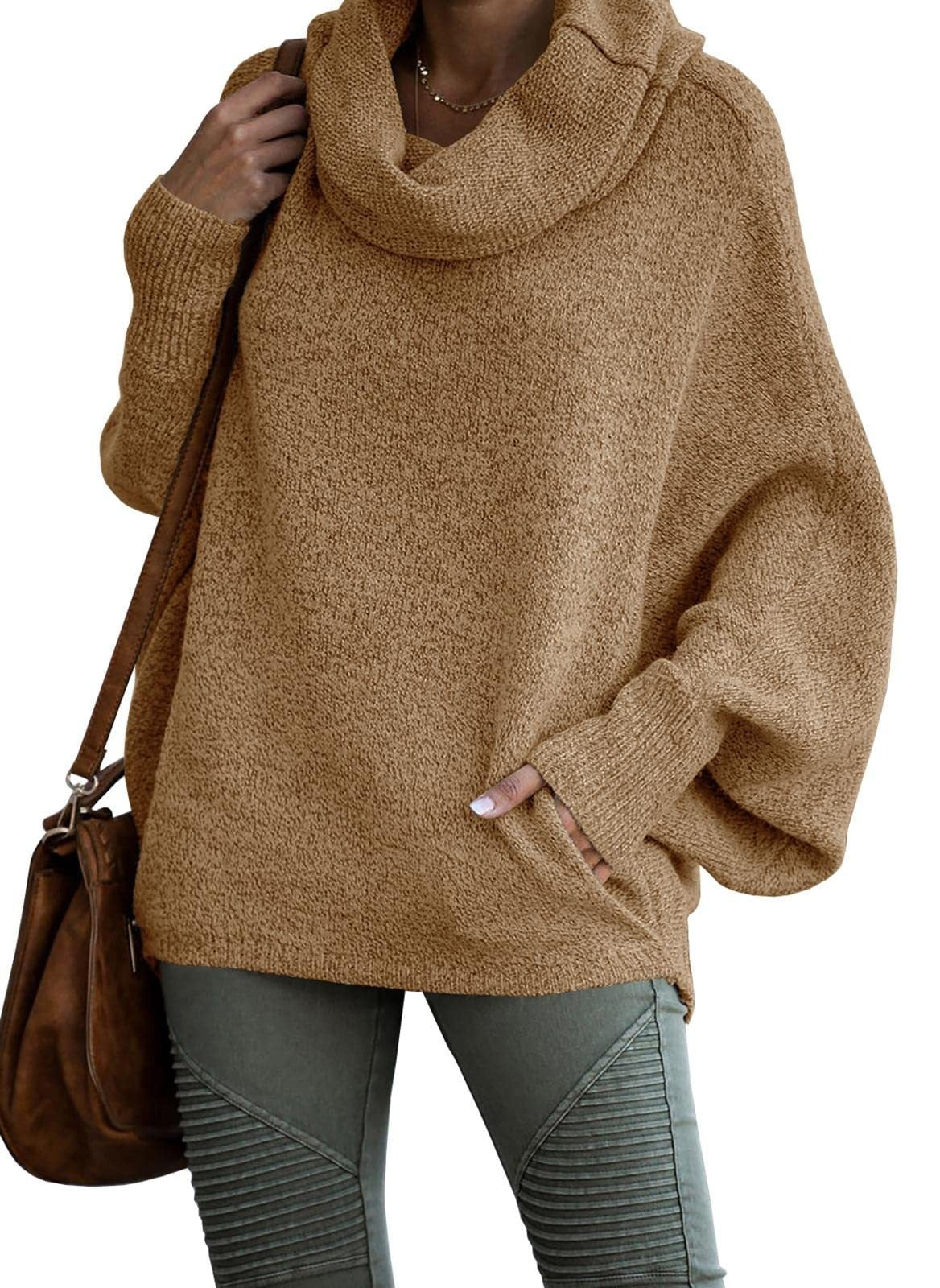 Product Image for Fudus | Komfortable Übergröße Einfarbiger Cashmere Rollkragenpullover, Kamelbraun / 2XL