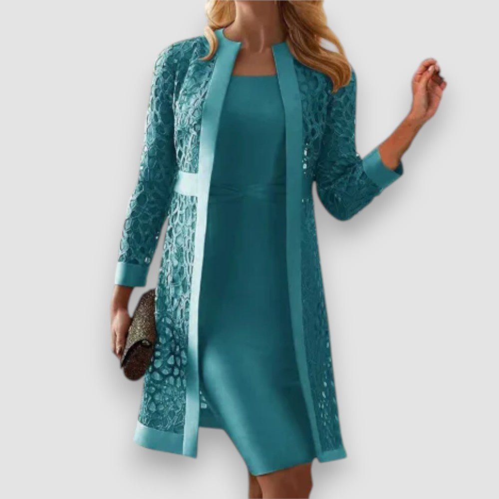Product Image for Fudus | Zeitloses Outfit Satz Mit Strickjacke & Kleid, Mintgrün / 2XL